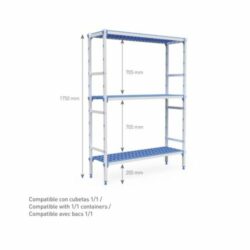 Shelving system with a depth of 385 mm from Pujadas, 3 shelves