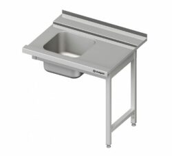 Stålbord 100/75 mm med vask og bane t/ opvaskebakker, Stalgast FULDSVEJST