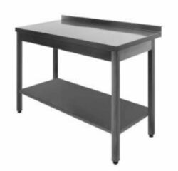 Steel table DSL with lower shelf, 600mm deep in many lengths