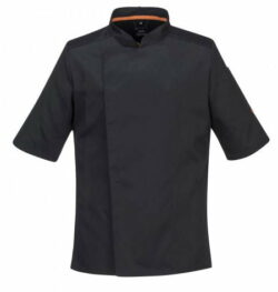 Short Sleeve MeshAir Chef Jacket In Black, Multiple Sizes - Total Protex