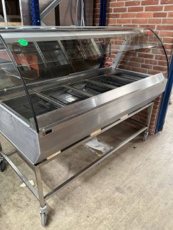 Bain marie with open front on base, used