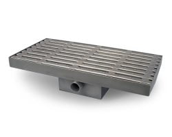 Non-slip slatted grille without frame with horizontal exit, several sizes - Fagor