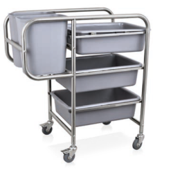 Cleaning trolley for service, 80x44x93 cm - WAS