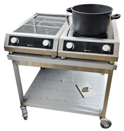 Induction cooking table 14 kw, with 4 Hendi cooking zones