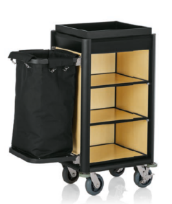 Room service trolley with 1 or 2 baskets with black frame - WAS