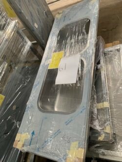 RESTSALG - Stålbordplade med 2 vaske 1700x600x40 mm