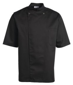 Chef's jacket with short sleeves in black, several sizes - Kentaur