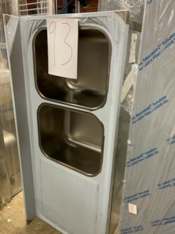 Restsalg – Stålbord med 2 vaske fra Tecnodom - OBS kosmetisk fragtskade, 1600x700x850 mm