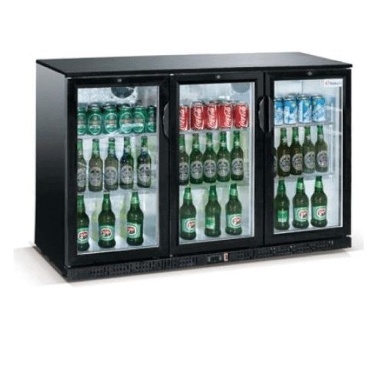 back bar cooler 3 sliding doors 330 litres