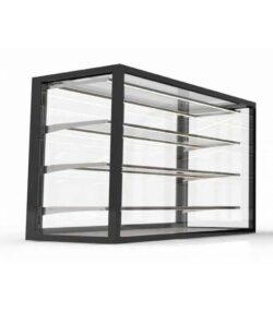Neutral display cases 12000mm wide, from Sayl