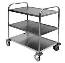Service trolley XL with 3 shelves, Fully welded service trolley