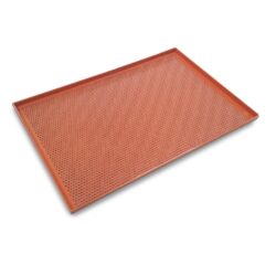 Baking tray with silicone coating, 60x40cm, perforated with 4 cm edge