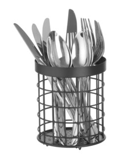 Cutlery Basket In Black Steel - Hendi