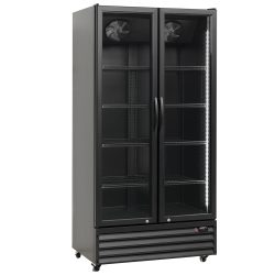 Display cooler with 2 doors in black, SD 826 BE - Scandomestic