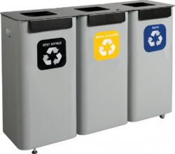 Modular bins for waste sorting 3x70 litres