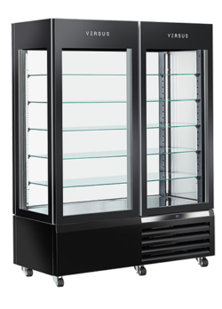Panorama refrigerated display case in black, 800 liters - Coolhead