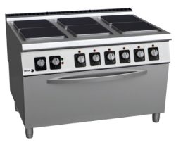 C-E961, Elektrisk kogebord med 6 blus og ovn, 2/1GN ovn, Fagor