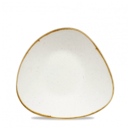 Stonecast Barley White - Triangular deep plate, diameter 21 cm.