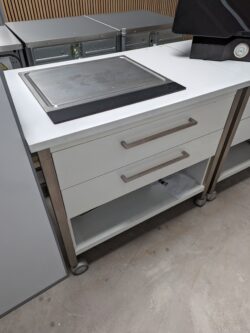Work table, sales table, outdoor kitchen with built-in tepanyakki griddle