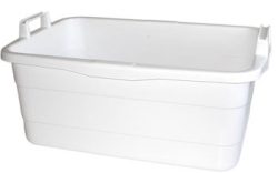 Tub, rectangular, white, 26 ltr.