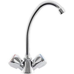 Mixer with 2 valves curved swivel spout, Stalgast
