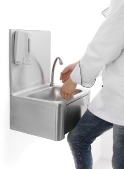 Hygienic washbasin with knee control, Hendi