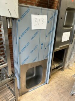 REMOVE SALE - Steel table with sink, 1600x700x900 mm
