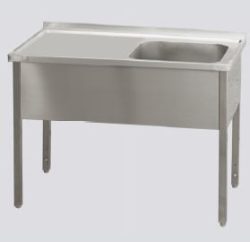 REMAINDER SALE - Steel table w/sink on the right side, RM Gastro