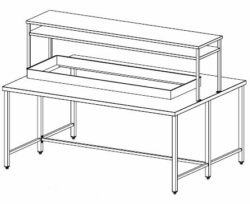 Steel table / saladette with space for cooling well