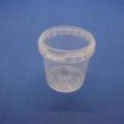 EXPIRES - Plastic bucket or lid, round clear, 155 ml