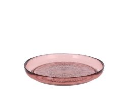 BITZ Kustana Glass plate Dia 18 cm Pink