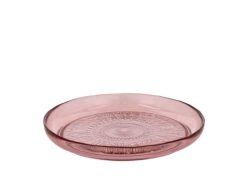 BITZ Kustana Glass plate Dia 25 cm Pink