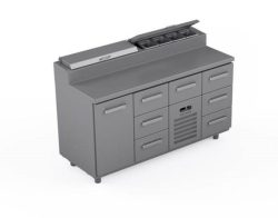 CSTV-16-1303, Cooler table with 1 door and 7 drawers - Dayton