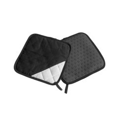 Pot holders in silicone and fabric - Black pair