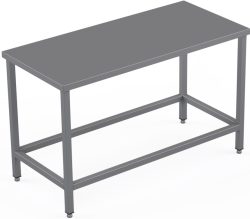 Steel table prepared for removable shelves - Dayton