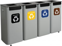 Modular bins for waste sorting 4x70 litres