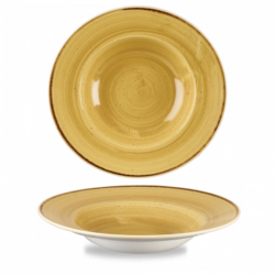 Skål 28 cm med bred kant, Stonecast Mustard Seed Yellow - Churchill