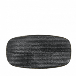 Charcoal Black oblong tallerken 34cm, churchill