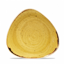 Stonecast Mustard Seed Yellow trekantet tallerken 23cm, Churchill