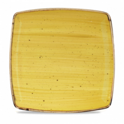 Stonecast Mustard Seed Yellow firkantet tallerken 26,8 cm, Churchill