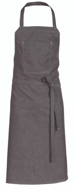 Smækforklæde i grå m/brystlomme, Nybo