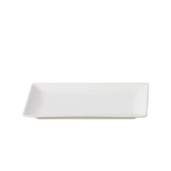 Quadro rektangulær tallerken i hvid stentøj 25x15 cm