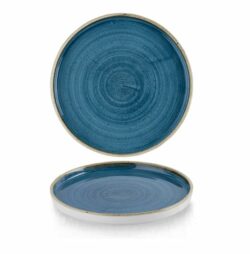 Stonecast Java Blue flad tallerken med kant 26cm, Churchill