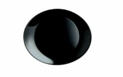 Oval steaktallerken i sort 30 cm