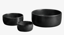 RAW Titanium Black skålsæt á 3 stk - 19,5x8 - 13,5x6 - 9,5x4,5 cm