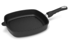 Firkantet pande 28 x 28 cm med grillflade IKKE INDUKTION, AMT (restsalg)