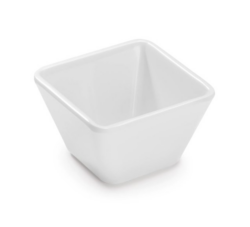 Melamin firkantet skål i hvid/hvid 9x9x5,5 cm, Pujadas
