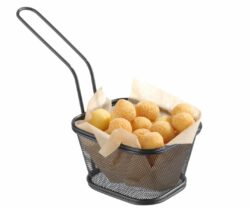 Friturekurv til servering i stabelbar sort 10,5x9x(h)6 cm, Hendi