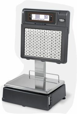 Butiksvægt (selvbetjening) m/ labelprinter D-545SS100 fra Dibal