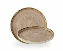 Stonecast Truffle flad tallerken med kant 26 cm, Churchill